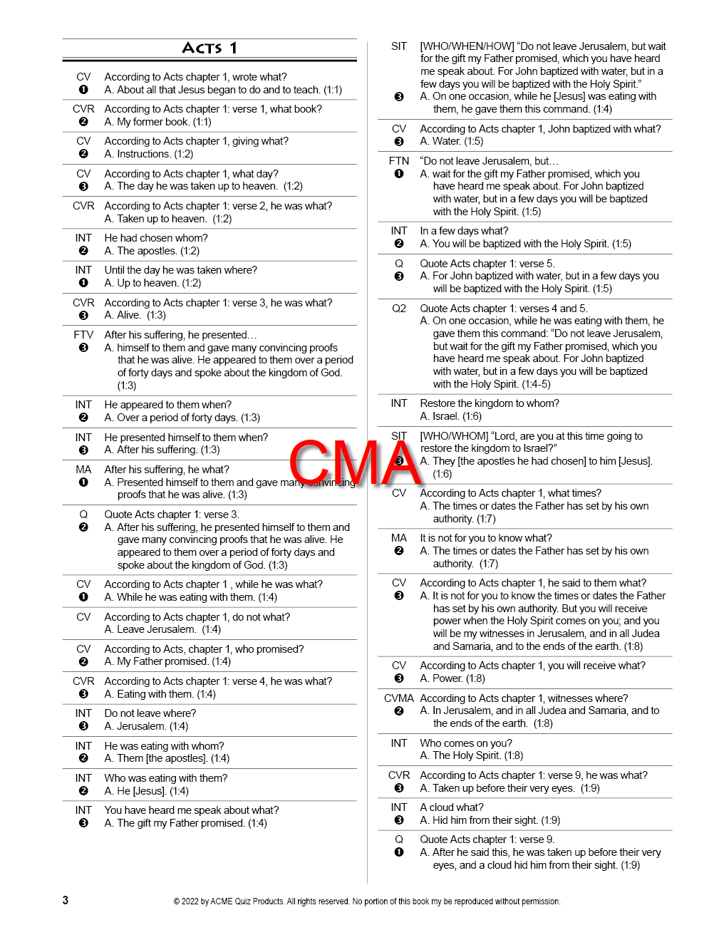 ACTS Review Questions