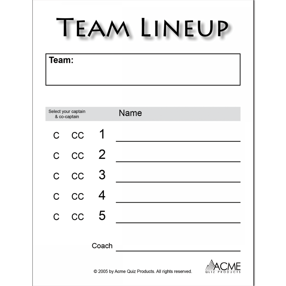 Lineup Forms