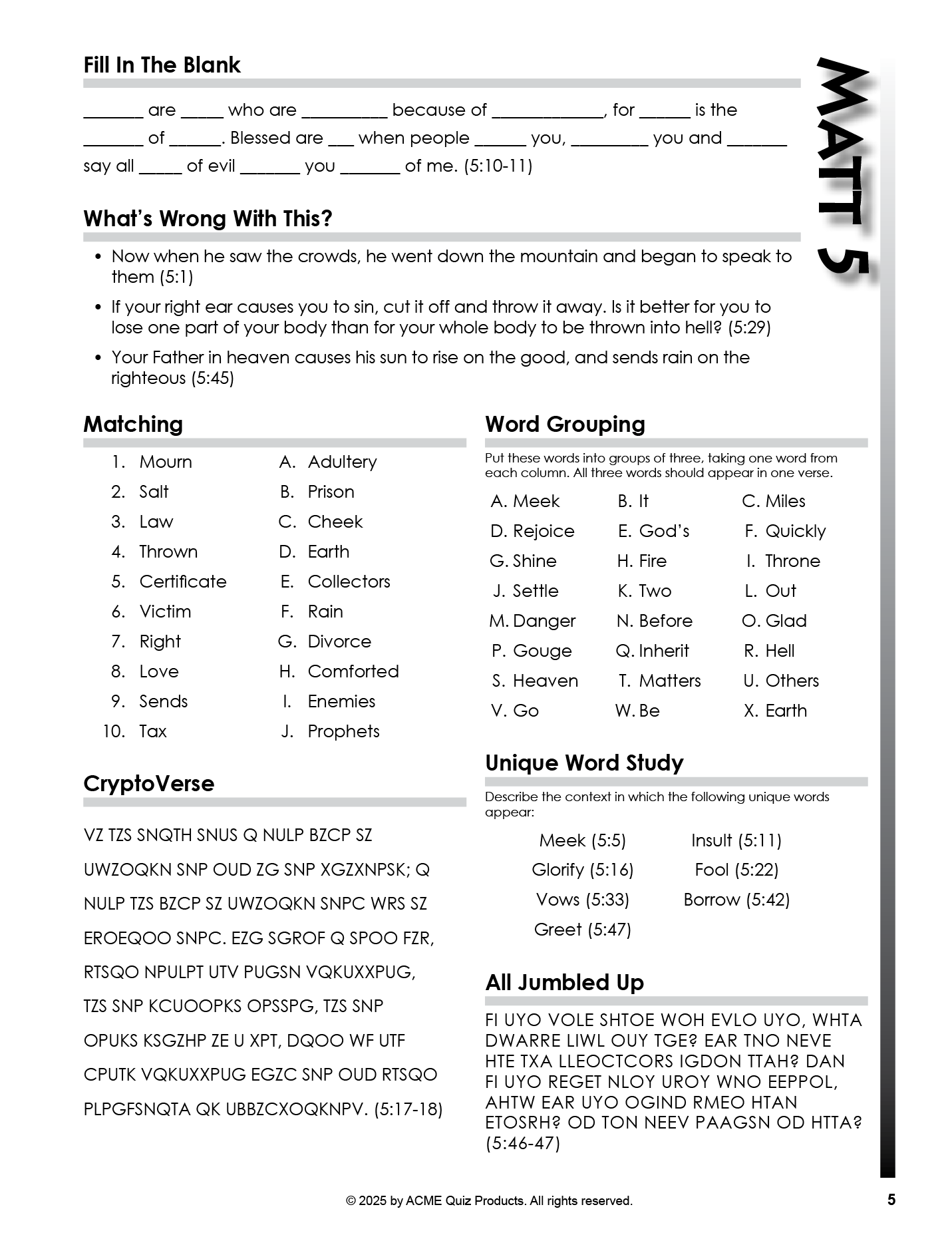 ACTS Review Activities